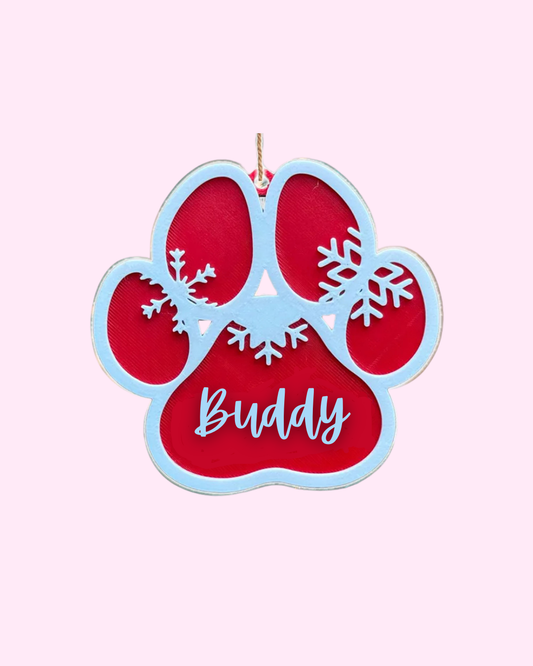 Puppy Paw Ornament