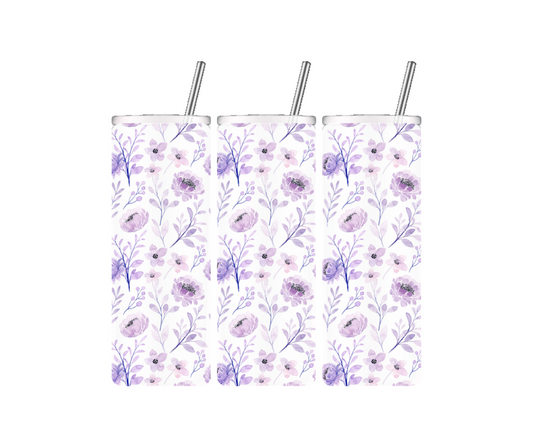 Purple Floral Tumbler